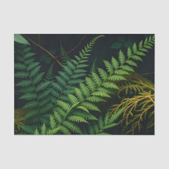 Papel De Seda Emerald Floresta Luxo Musgo Botânica (Frente )
