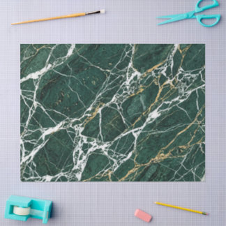 Papel De Seda Emerald Green Marble Elegant Gold Gift Packaging
