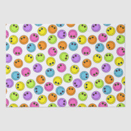 Papel De Seda Emoji de sorriso colorido enfrenta