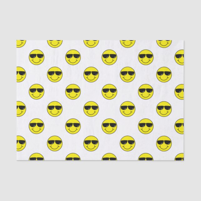 Papel De Seda Emoji legal enfrenta com óculos de sol (Frente )