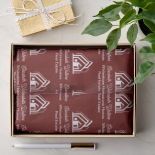 Papel De Seda Empresa de Imóveis Burgundy Corretor Personalizado
