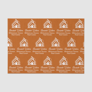 Papel De Seda Empresa de Imóveis Laranja Corretor Personalizado