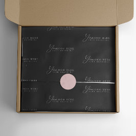 Papel De Seda Empresa de Negócios Personalizada Preta Seu Logoti