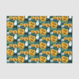 Papel De Seda Encantador Halloween Pumpkins Spooky Ghost
