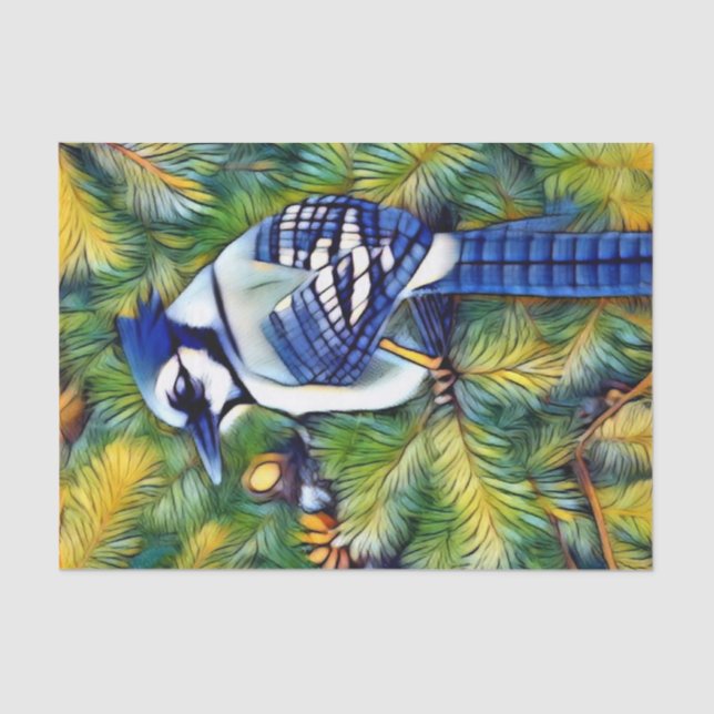 Papel De Seda Encantando Impressão de Jay Azul (Frente )