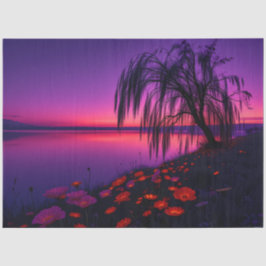 Papel De Seda Enchanted Purple Twilight Willow Decoupage Paper