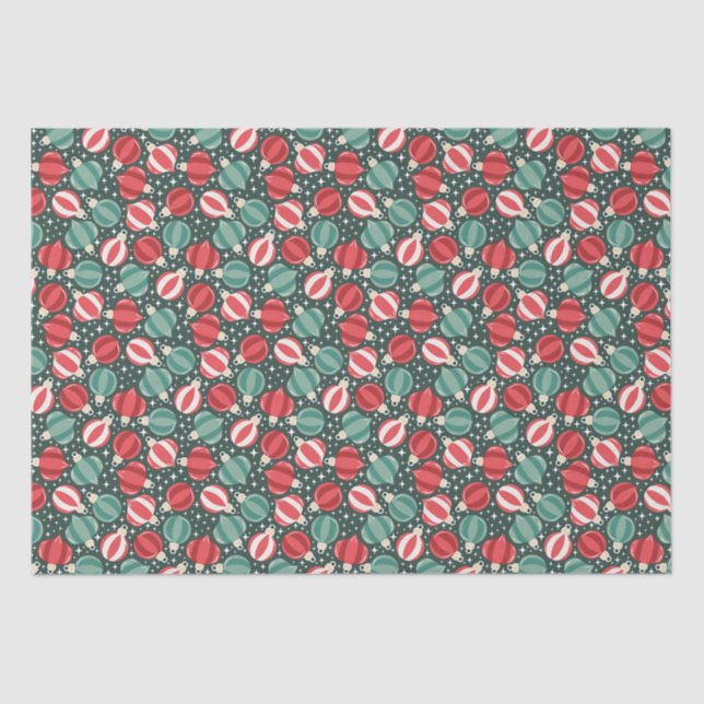 Papel De Seda Enfeites de natal Baubles Red Green (Frente )