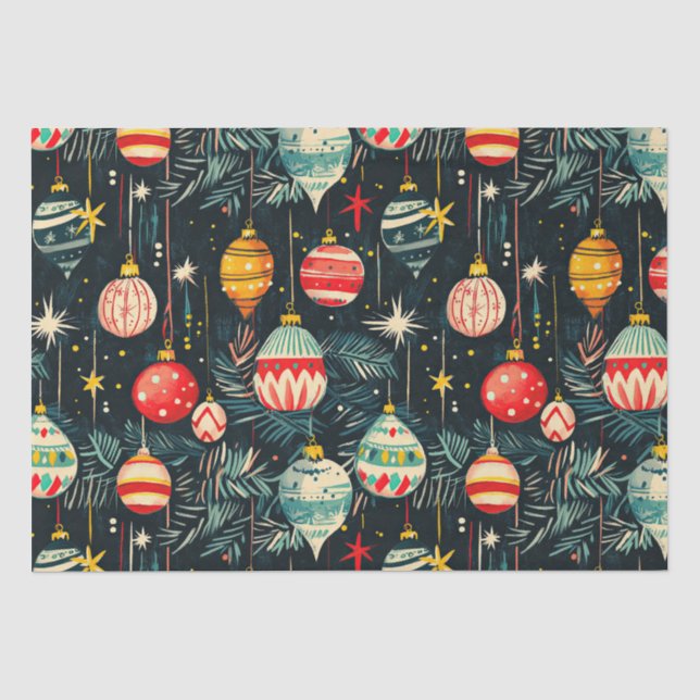Papel De Seda Enfeites de Natal de Árvore Retrô (Frente )