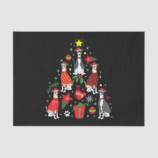Papel De Seda Enfeites de natal de Greyhound Cão Mãe (Frente )