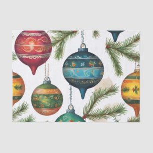 Papel De Seda Enfeites de Natal Pintados à Mão Pendurados Vintag