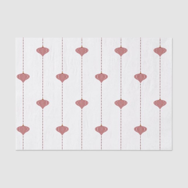 Papel De Seda Enfeites Listrados de Vermelho e Branco para Féria (Frente )