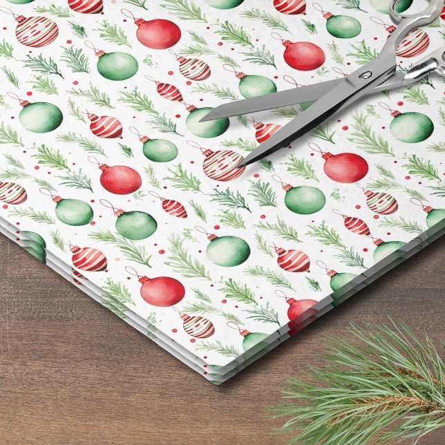 Papel De Seda Enfeites Natal (Festive Holiday Greenery Ornaments Christmas Tissue Paper)