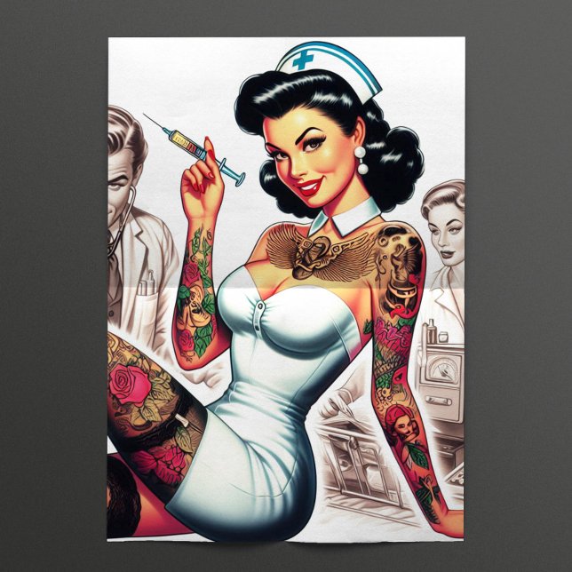 Papel De Seda Enfermeira Tatuada Pin-up (Criador carregado)