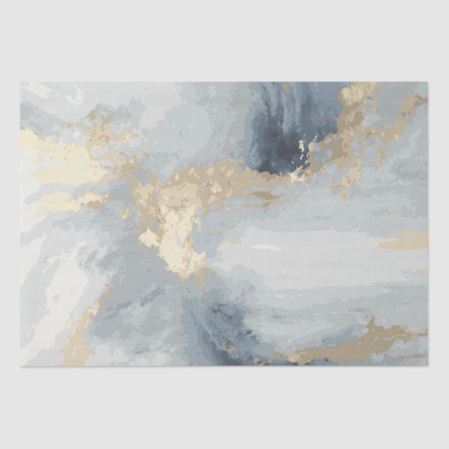 Papel De Seda Enfumaçado Cinza Watercolor Splash 2 (Frente )