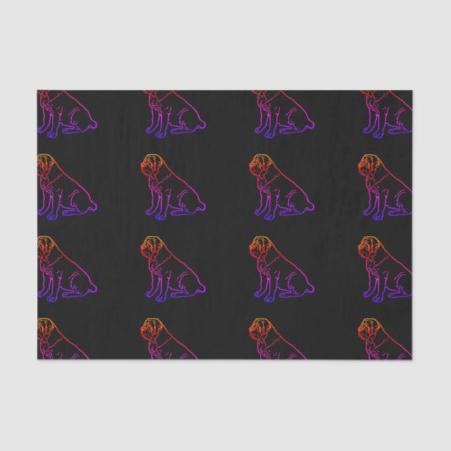 Papel De Seda English Mastiff Neon englische Dogge (Frente )
