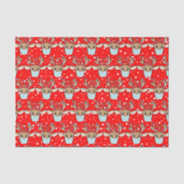 Papel De Seda Engraçada Revista de Natal Vestindo Máscara