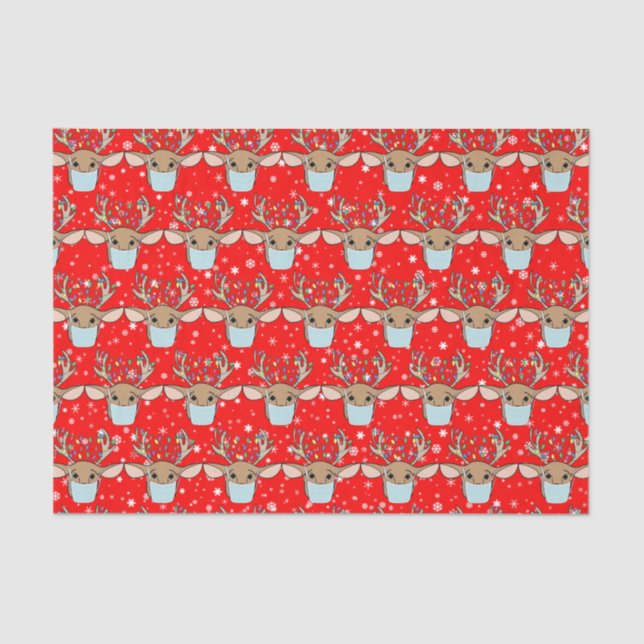 Papel De Seda Engraçada Revista de Natal Vestindo Máscara (Frente )