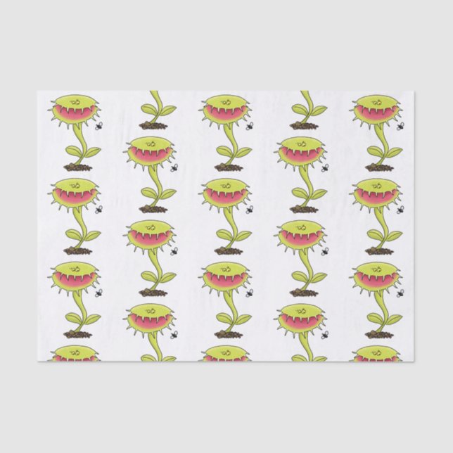 Papel De Seda Engraçado carnívoro Venus mosca cartoon (Frente )