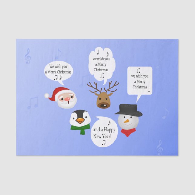 Papel De Seda Engraçado. Desejamos-lhe um Feliz Natal. (Frente )