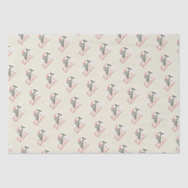 Papel De Seda Engraçado Gnomo Natal (Frente )