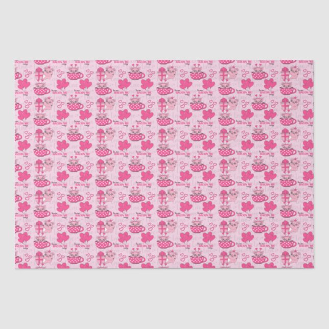Papel De Seda Engraçado Pig Love Pun (Frente )