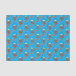 Papel De Seda Engraçado saltando desenho de peixe