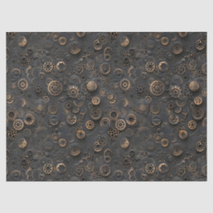 Papel De Seda Engrenagens Steampunk, padrão de metal enferrujado