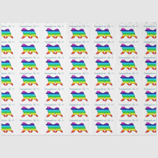 Papel De Seda Enrolamento De Presente De Tecido Samoyed No.1; It (Frente )