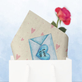 Papel De Seda Envelopes e Corações de São Valentim