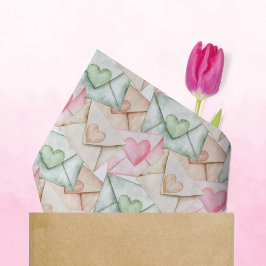 Papel De Seda Envelopes e Corações de São Valentim