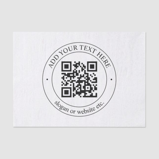 Papel De Seda Envie Seu Próprio Código QR e Texto Personalizável (Frente )