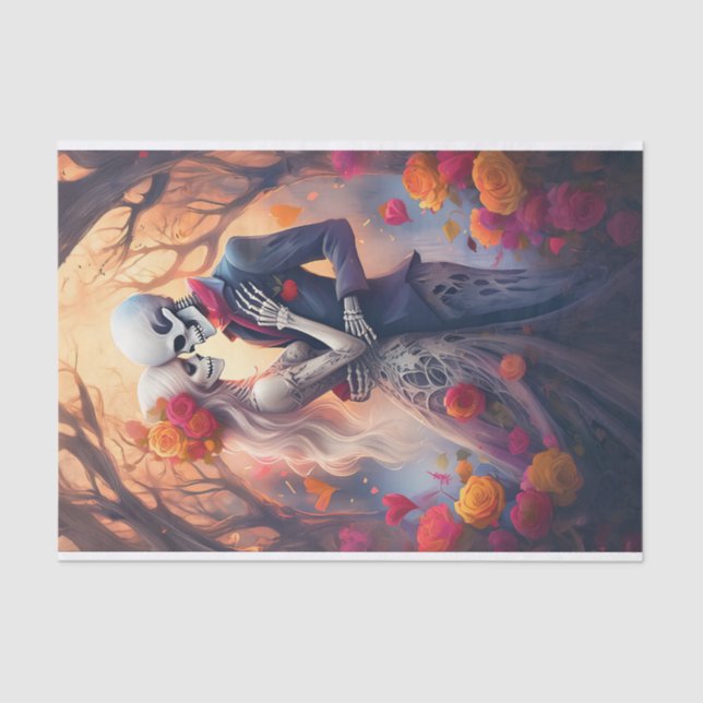 Papel De Seda Envolvido no Amor Eterno, Amantes Góticos Foguosos (Frente )