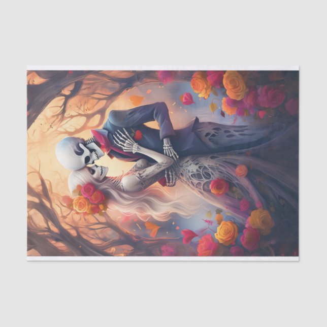 Papel De Seda Envolvido no Amor Eterno, Amantes Góticos Foguosos (Frente )