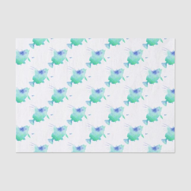 Papel De Seda envolvimento do aqua dos peixes do oceano (Frente )