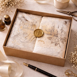 Papel De Seda Ephemera Antiquada