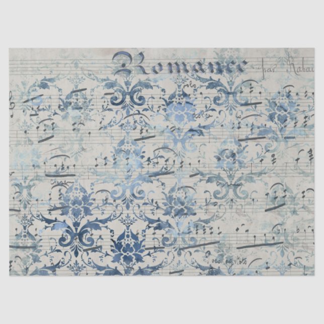 Papel De Seda Ephemera Blue Paper Series Design 1 (Frente )