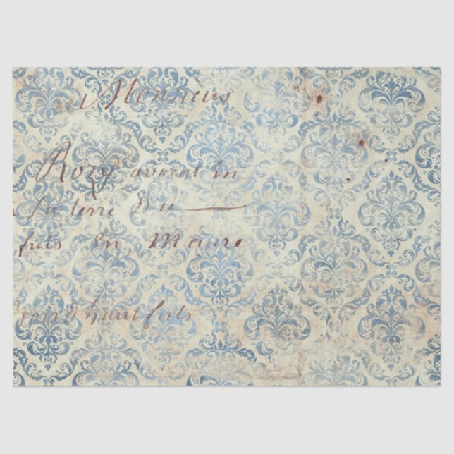 Papel De Seda Ephemera Blue Paper Series Design 16 (Frente )