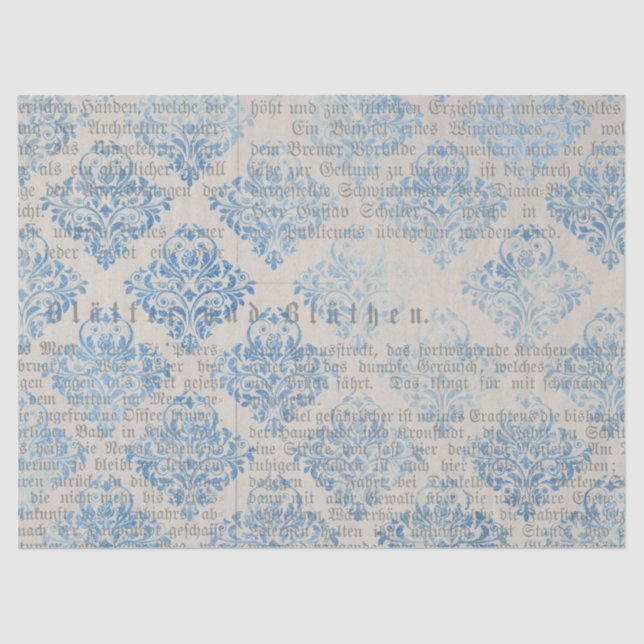 Papel De Seda Ephemera Blue Paper Series Design 6 (Frente )