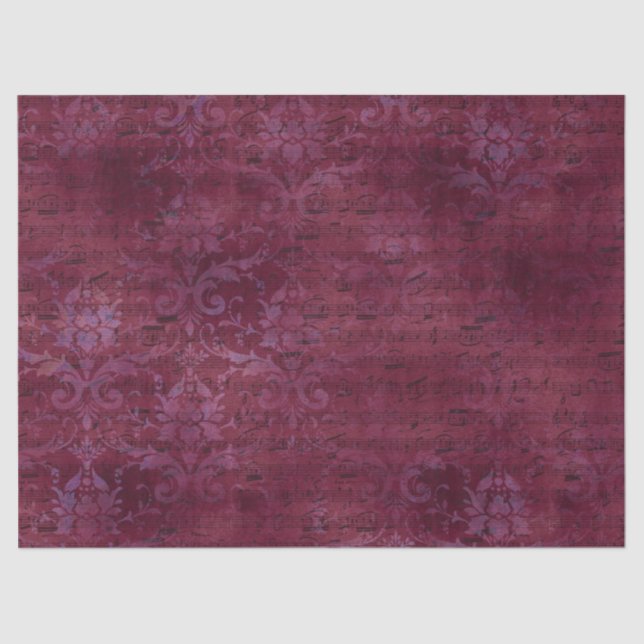 Papel De Seda Ephemera Burgundy Série Paper Design 1 (Frente )