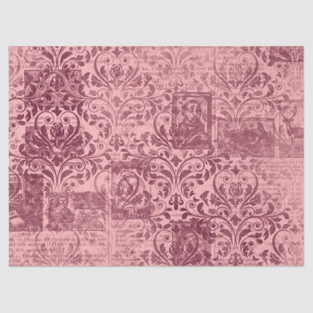 Papel De Seda Ephemera Burgundy Série Paper Design 3 (Frente )