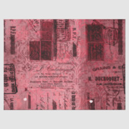 Papel De Seda Ephemera Burgundy Série Paper Design 9