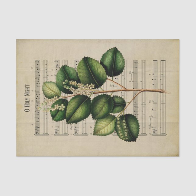 Papel De Seda Ephemera Christian Song O Santa Noite Decoupage (Frente )