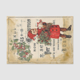 Papel De Seda Ephemera Cute Kid Christmas Ad Decoupage