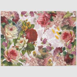 Papel De Seda Ephemera de descamação floral do Rosa da Vintage