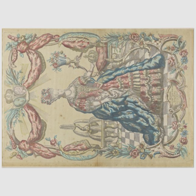 Papel De Seda Ephemera Decoupage Marie-Antoinette Queen França (Frente )
