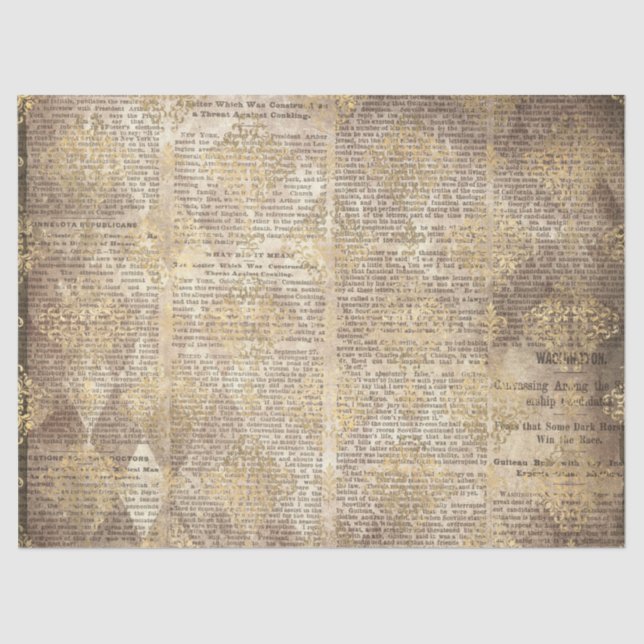 Papel De Seda Ephemera Dourado Paper Series Design 20 (Frente )