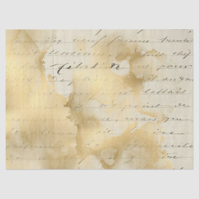 Papel De Seda Ephemera Dourado Paper Series Design 3 (Frente )