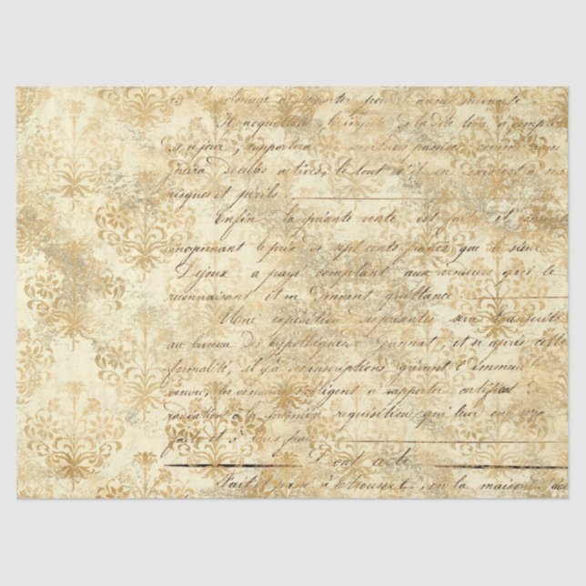 Papel De Seda Ephemera Dourado Paper Series Design 6 (Frente )