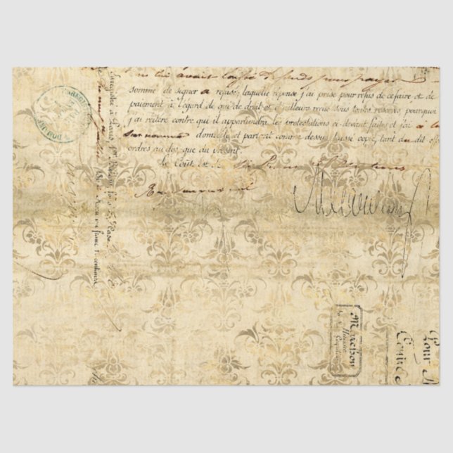 Papel De Seda Ephemera Dourado Paper Series Design 7 (Frente )