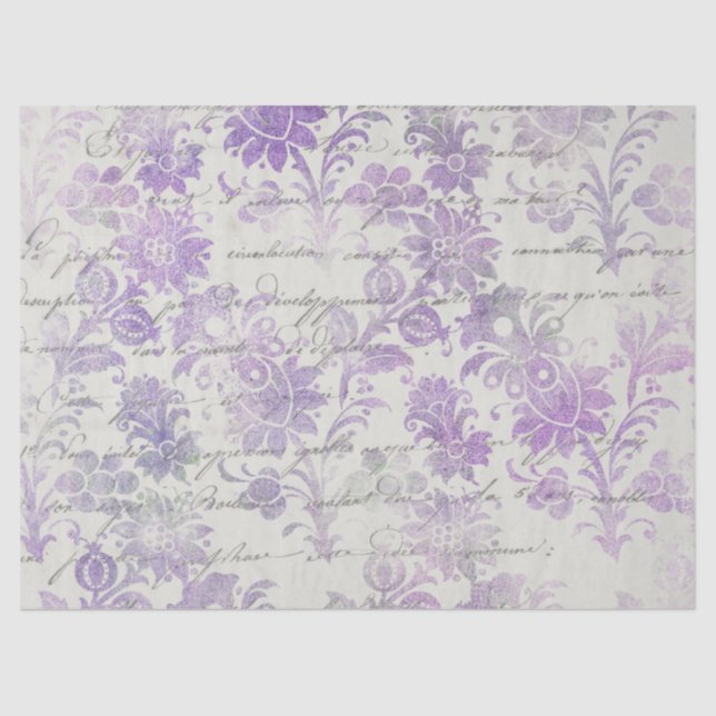 Papel De Seda Ephemera Lavendar Paper Series Design 2 (Frente )
